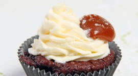 Thumbnail image for Caramel Filled Chocolate Cupcakes with Vanilla Scented Cream Cheese Frosting and Salted Caramel