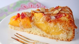 Thumbnail image for A Warm Welcome Back With A German Almond Peach Cake!