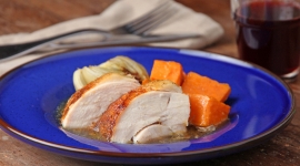 Thumbnail image for The Perfectionist Painter Shares: Oven Roasted Maple Chicken with Sweet Potatoes and Fennel