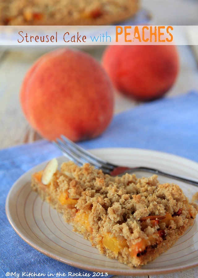 German Streusel Cake with Peaches